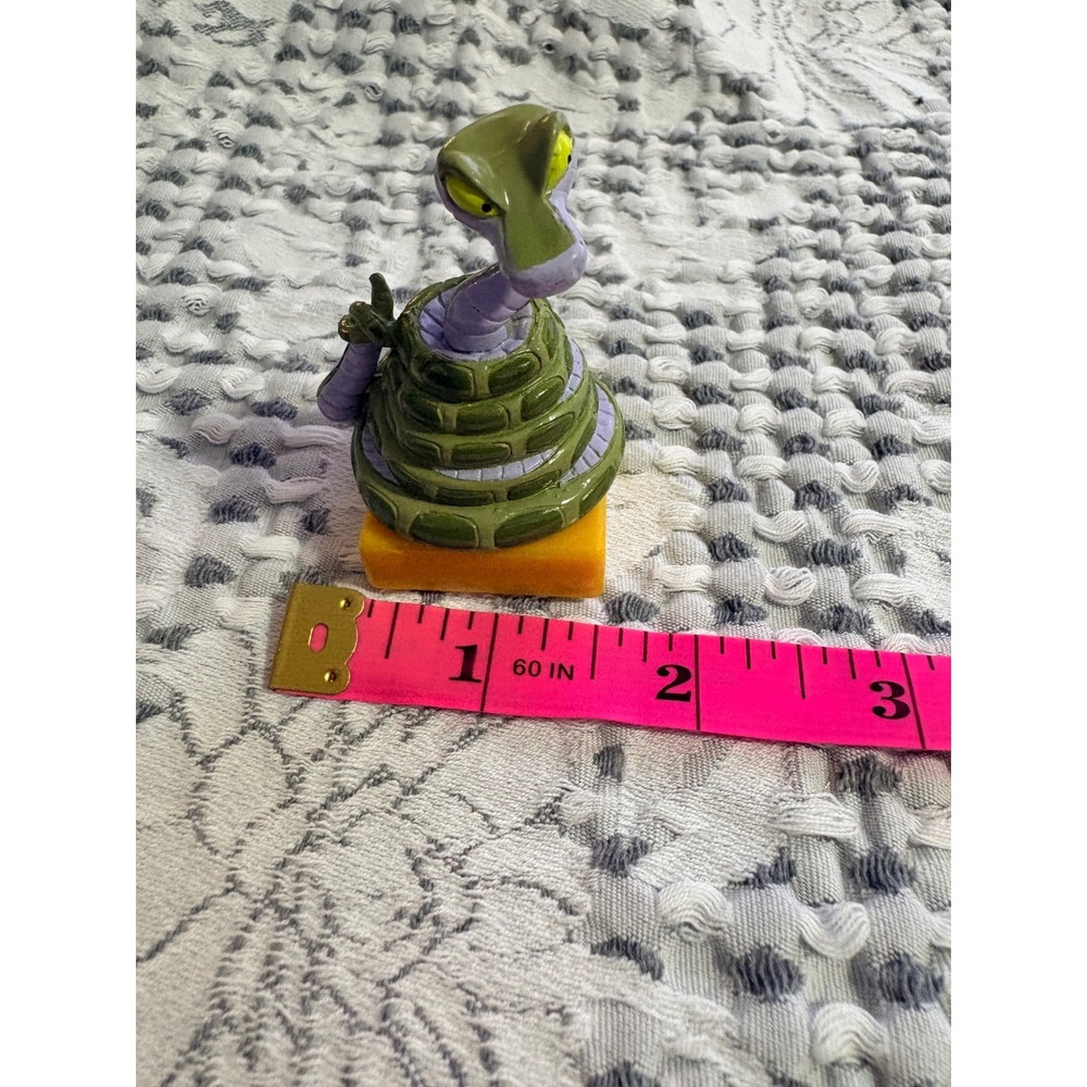 Vintage Disney Jungle Book Kaa the Snake Rubber Stamp Figurine‎ Green Purple